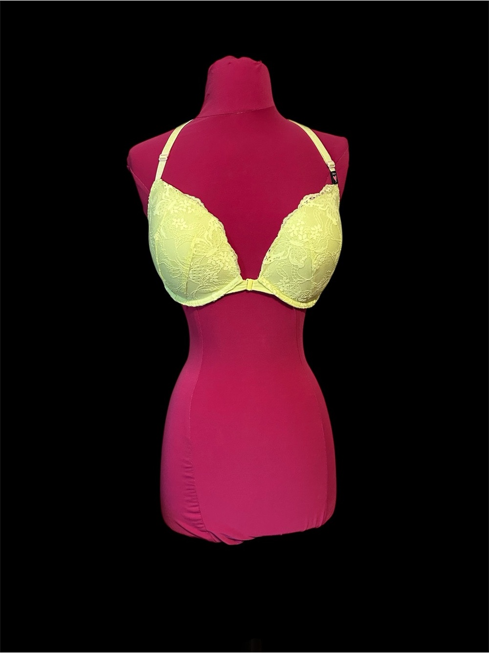 Victoria's Secret Push Up Lace Demi Bra in Bright Chartreuse 34DD